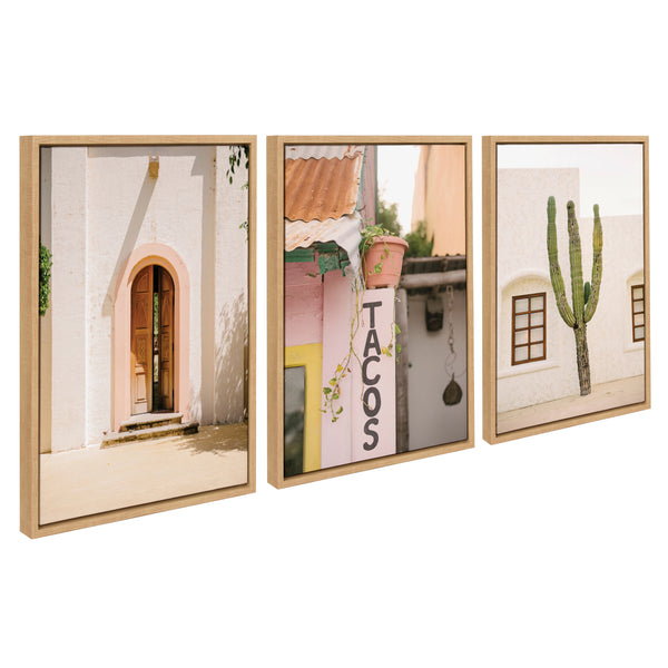 kate & laurel Sylvie Cabo San Lucas No 4 Isla Holbox No 3 Cactus no 2 Mexico Framed Canvas Art Set by Crystal Lynn Collins