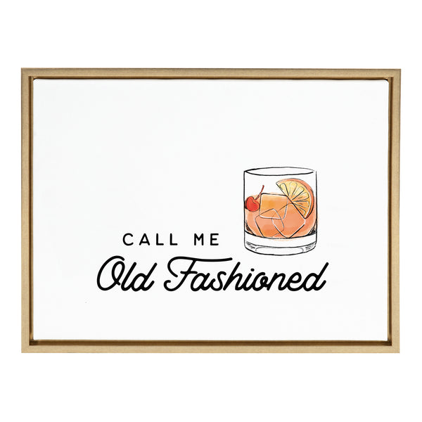 Kate & Laurel Sylvie Call Me Old Fashioned Framed Canvas By The Creative Bunch Studio