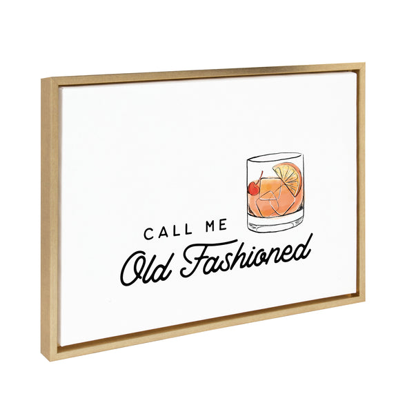 Kate & Laurel Sylvie Call Me Old Fashioned Framed Canvas By The Creative Bunch Studio