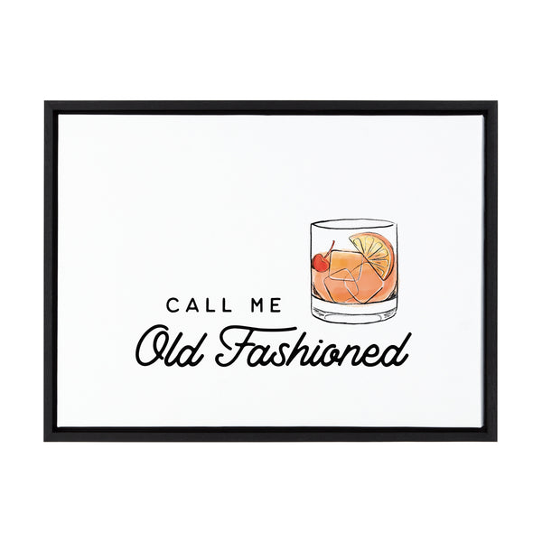 kate & laurel Sylvie Call Me Old Fashioned Framed Canvas by The Creative Bunch Studio