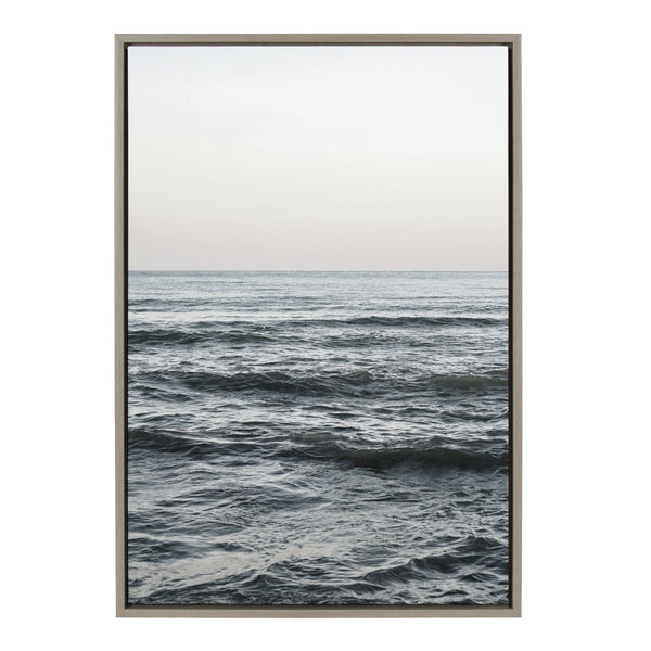 kate & laurel Sylvie Calm Ocean Vibes Framed Canvas by Vidal Hernandez