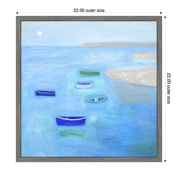 Kate & Laurel Sylvie Calm Waters Framed Canvas By Giuliana Lazzerini