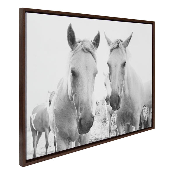 Kate & Laurel Sylvie Camargue Horse XVII BW Framed Canvas By Laura Evans
