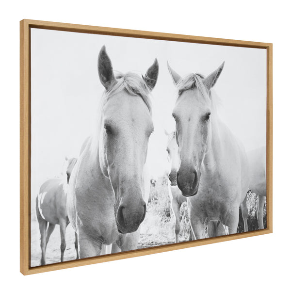 Kate & Laurel Sylvie Camargue Horse XVII BW Framed Canvas By Laura Evans