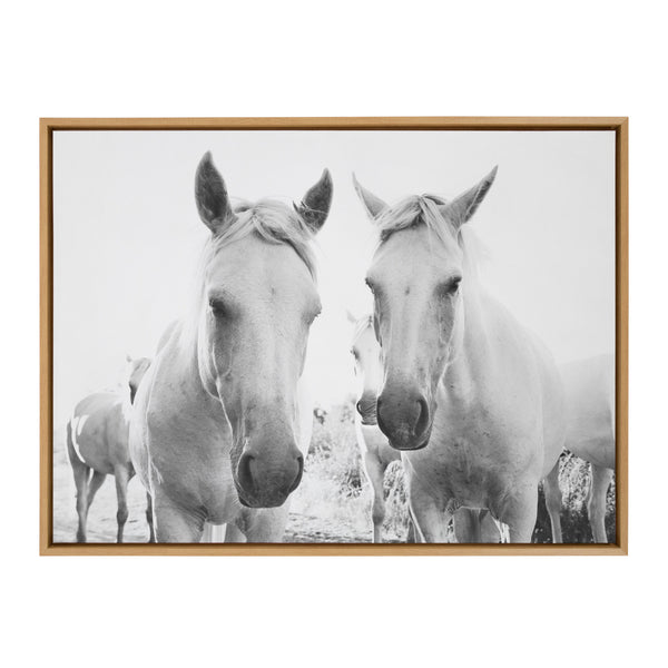 kate & laurel Sylvie Camargue Horse XVII BW Framed Canvas by Laura Evans