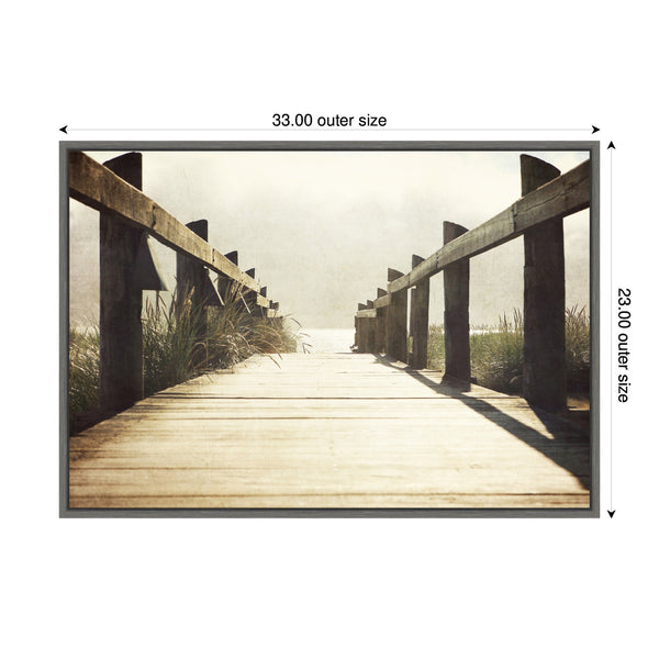 Kate & Laurel Sylvie Cannon Beach Wood Walkway Framed Canvas By Saint And Sailor Studios
