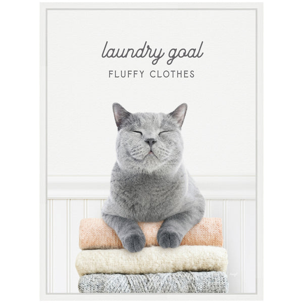 Kate & Laurel Sylvie Cat Laundry Goals Framed Canvas By Amy Peterson