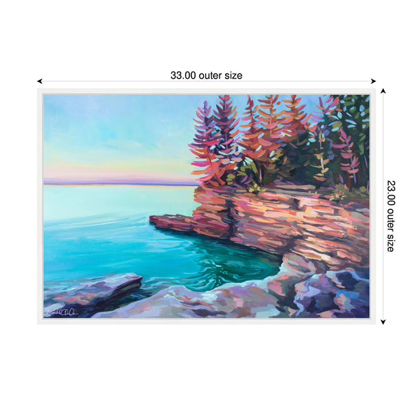 Kate & Laurel Sylvie Cave Point At Sunrise Framed Canvas By Rachel Christopoulos