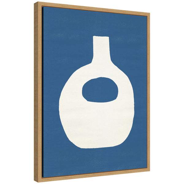 Kate & Laurel Sylvie Ceramic Blue Beige 3 Framed Canvas By Rocket Jack