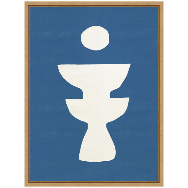 Kate & Laurel Sylvie Ceramic Blue Beige 4 Framed Canvas By Rocket Jack