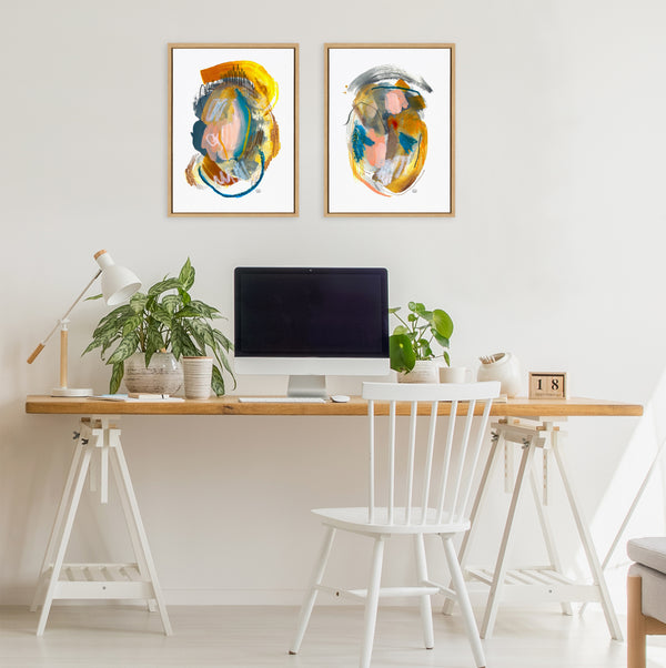 Kate & Laurel Sylvie Changes No 1 And 2 Framed Canvas Art Set By Erika Wynn