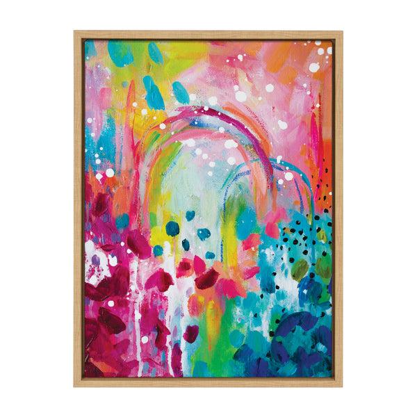 Kate & Laurel Sylvie Chasing Rainbows Framed Canvas By Rachel Christopoulos