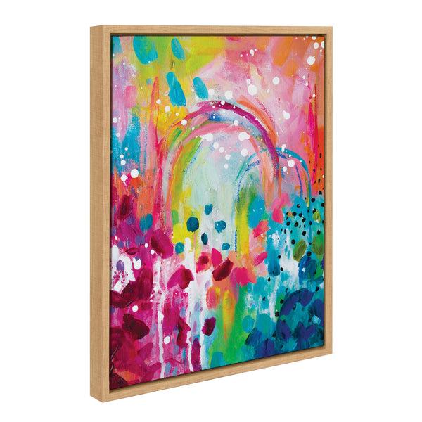 Kate & Laurel Sylvie Chasing Rainbows Framed Canvas By Rachel Christopoulos