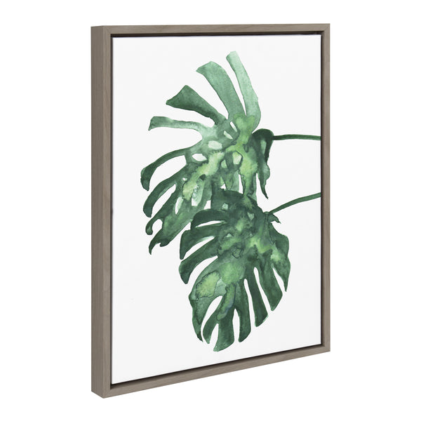Kate & Laurel Sylvie Cheese Plant Leaves Framed Canvas By Viola Kreczmer