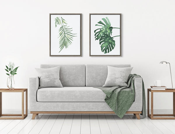 Kate & Laurel Sylvie Cheese Plant Leaves Framed Canvas By Viola Kreczmer