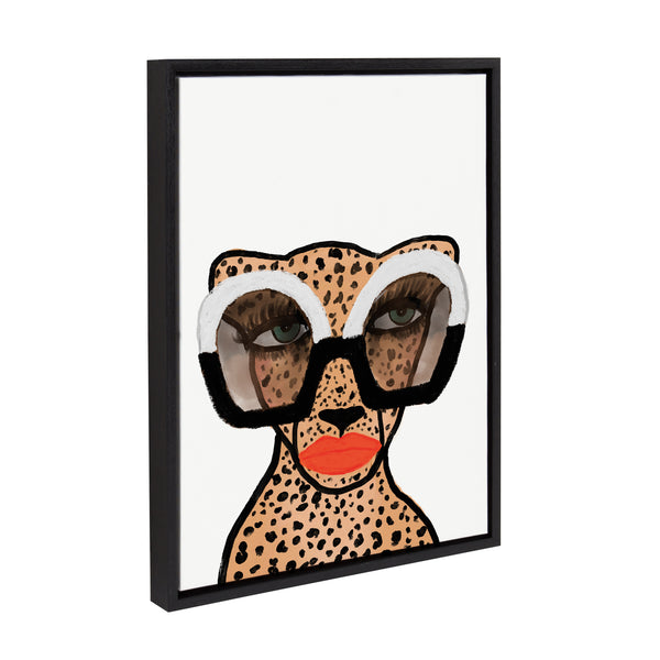 Kate & Laurel Sylvie Cheetah 4 Framed Canvas By Kendra Dandy Of Bouffants And Broken Hearts