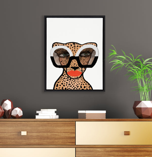 Kate & Laurel Sylvie Cheetah 4 Framed Canvas By Kendra Dandy Of Bouffants And Broken Hearts