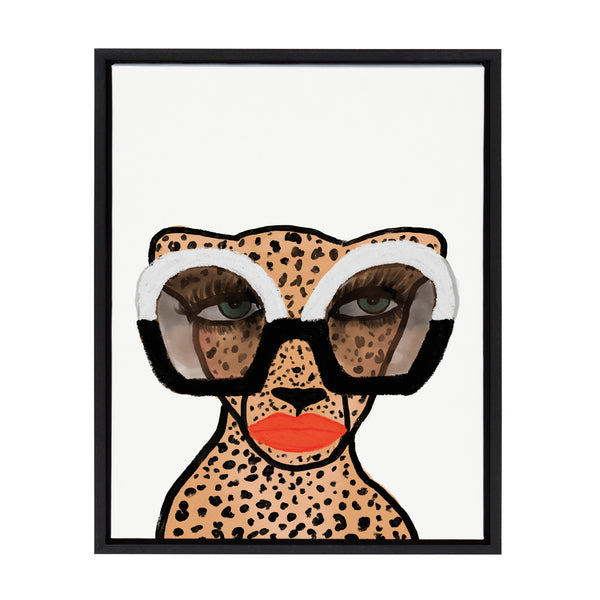 kate & laurel Sylvie Cheetah 4 Framed Canvas by Kendra Dandy of Bouffants and Broken Hearts