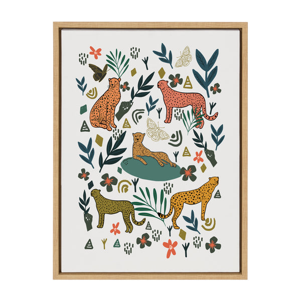 Kate & Laurel Sylvie Cheetah Coalition White Framed Canvas By Oris Eddu