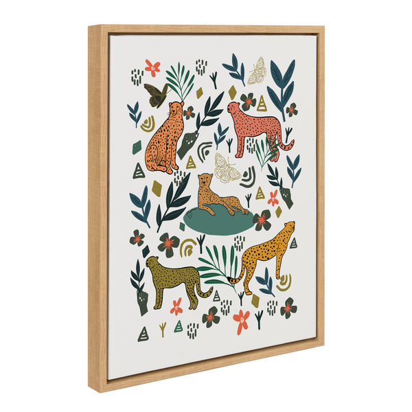 kate & laurel Sylvie Cheetah Coalition White Framed Canvas by Oris Eddu