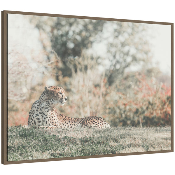 Kate & Laurel Sylvie Cheetah Glance Framed Canvas By Alicia Abla