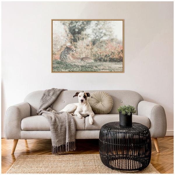 Kate & Laurel Sylvie Cheetah Glance Framed Canvas By Alicia Abla
