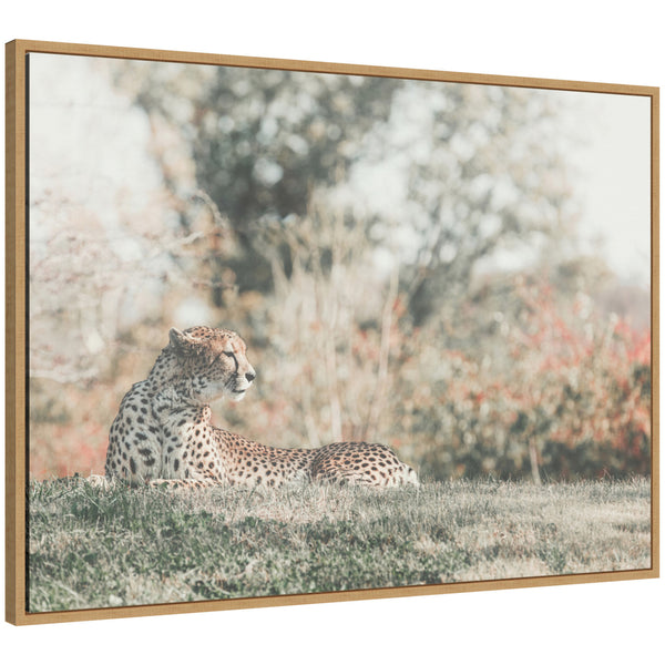 kate & laurel Sylvie Cheetah Glance Framed Canvas by Alicia Abla