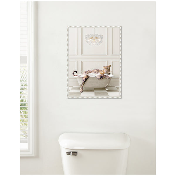 Kate & Laurel Sylvie Cheetah Traditional Chandelier Bath Framed Canvas By Amy Peterson