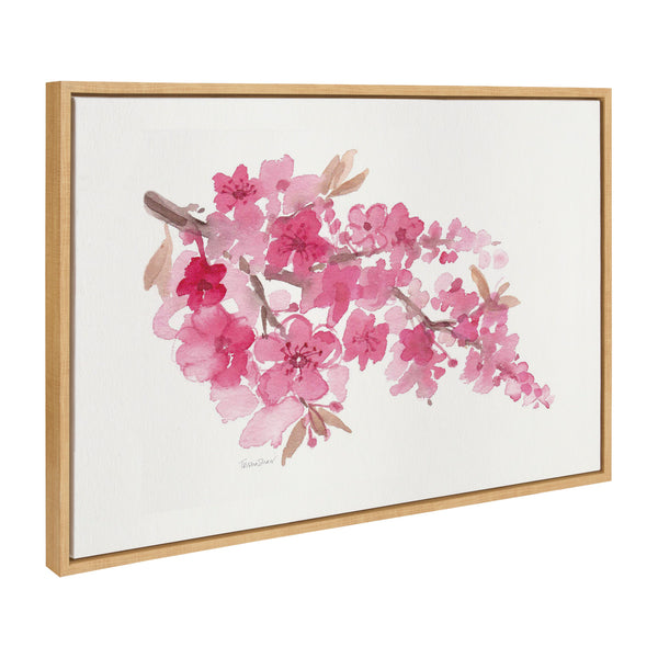 Kate & Laurel Sylvie Cherry Blossom Framed Canvas By Patricia Shaw