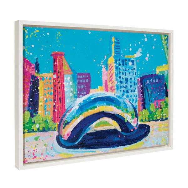 Kate & Laurel Sylvie Chicago Bean Study No 2 Framed Canvas By Rachel Christopoulos