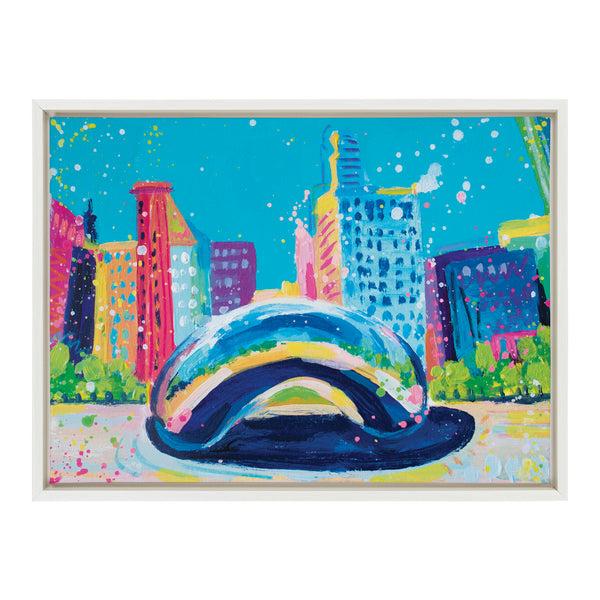 kate & laurel Sylvie Chicago Bean Study No 2 Framed Canvas by Rachel Christopoulos