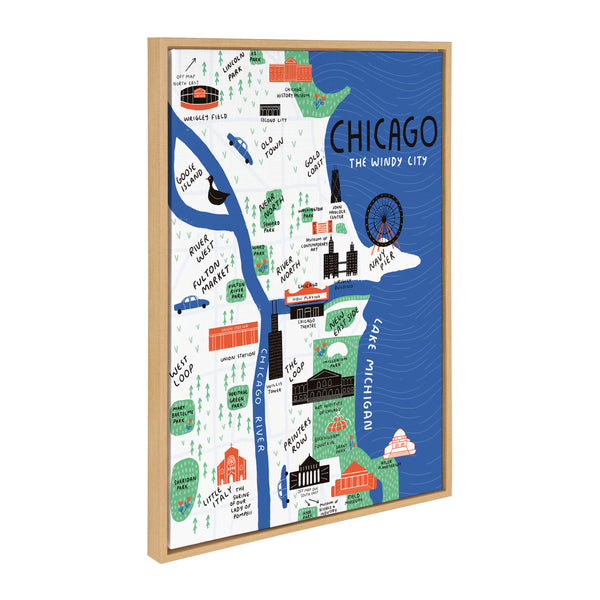 Kate & Laurel Sylvie Chicago Illustration Framed Canvas By Stacie Bloomfield