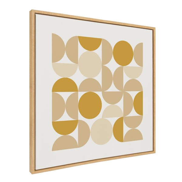 Kate & Laurel Sylvie Circles And Curves Earthy Neutral Framed Canvas By The Creative Bunch Studio
