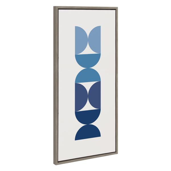 Kate & Laurel Sylvie Circles And Curves Ocean Beach Blues Framed Canvas By The Creative Bunch Studio