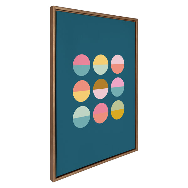 Kate & Laurel Sylvie Circles In Blue Framed Canvas By Apricot And Birch