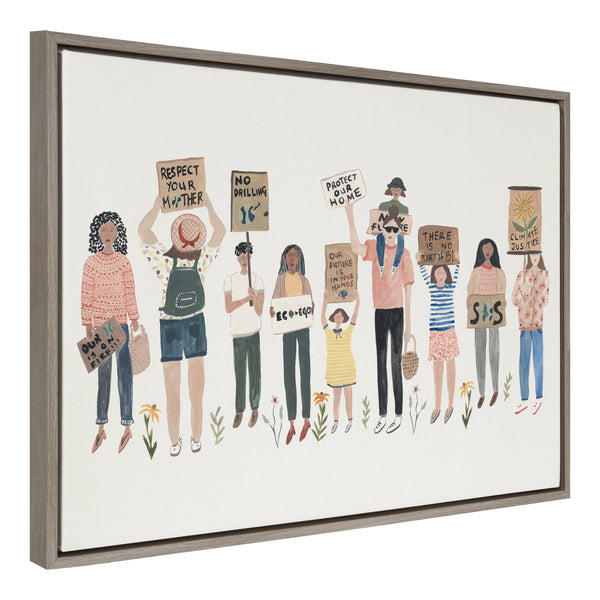 Kate & Laurel Sylvie Climate March Framed Canvas By Sara Boccaccini Meadows