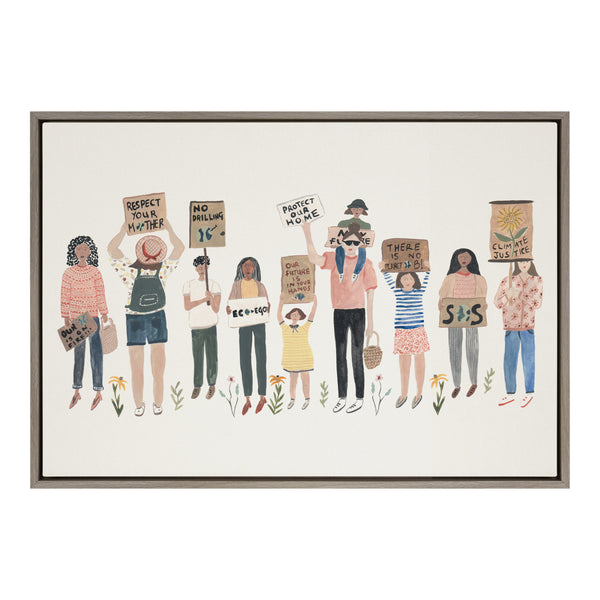 kate & laurel Sylvie Climate March Framed Canvas by Sara Boccaccini Meadows