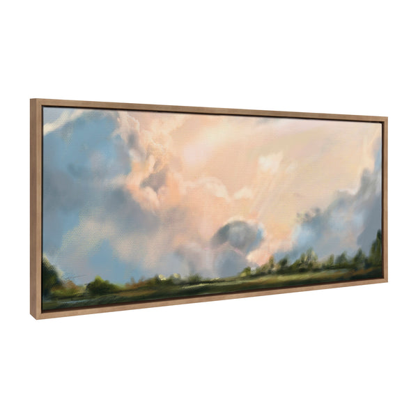kate & laurel Sylvie Clouds Framed Canvas by Mary Sparrow
