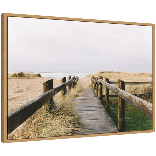 kate & laurel Sylvie Coastal Beach Boardwalk Ocean Landscape Framed Canvas by Patricia Hasz of Patricia Rae Photography