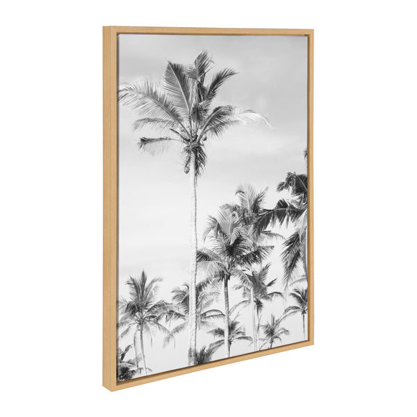 Kate & Laurel Sylvie Coastal Coconut Palm Tree Beach 583 Banana Leaf And Palm I Black And White Framed Canvas Art Set By Various Artists