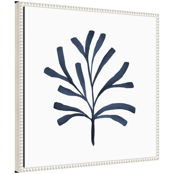 kate & laurel Sylvie Coastal Coral Seaweed Botanical 4 Framed Canvas by The Creative Bunch Studio