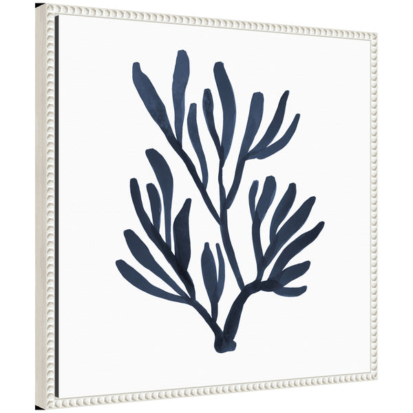 kate & laurel Sylvie Coastal Coral Seaweed Botanical 5 Framed Canvas by The Creative Bunch Studio