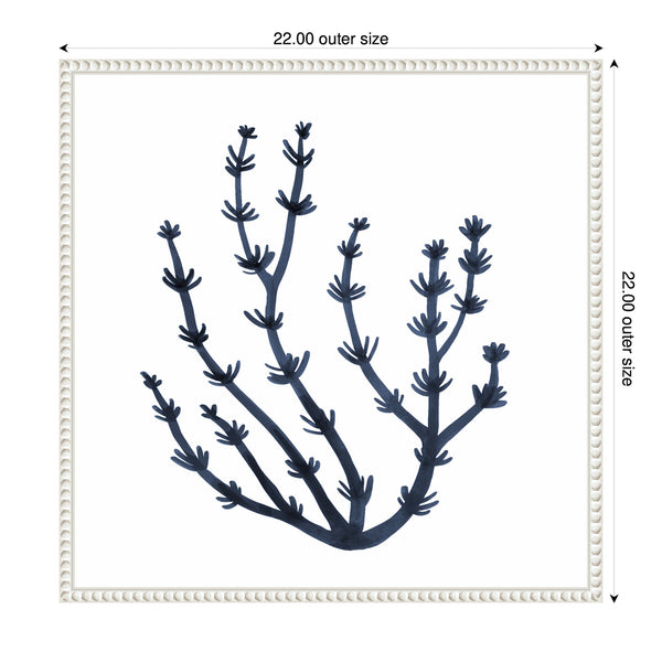 Kate & Laurel Sylvie Coastal Coral Seaweed Botanical 6 Framed Canvas By The Creative Bunch Studio