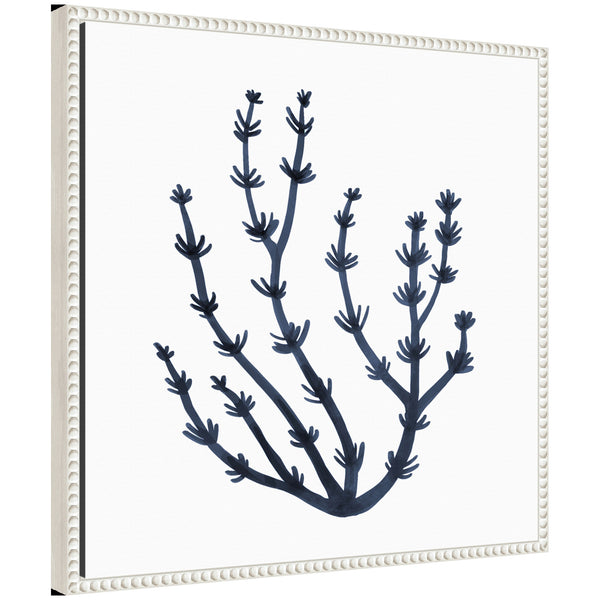 kate & laurel Sylvie Coastal Coral Seaweed Botanical 6 Framed Canvas by The Creative Bunch Studio