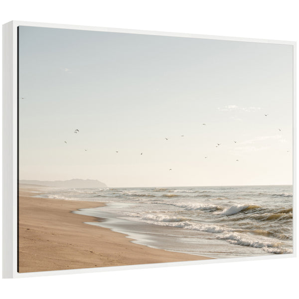 Kate & Laurel Sylvie Coastal Flight Framed Canvas By Crystal Lynn Collins