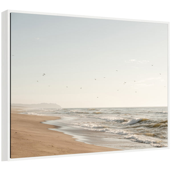 kate & laurel Sylvie Coastal Flight Framed Canvas by Crystal Lynn Collins