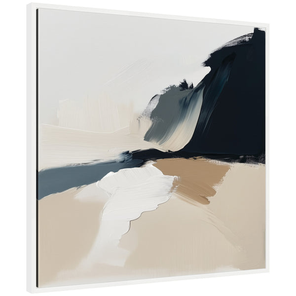 Kate & Laurel Sylvie Coastal Sand Modern Abstract Landscape II Framed Canvas By The Creative Bunch Studio