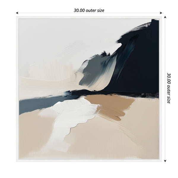 Kate & Laurel Sylvie Coastal Sand Modern Abstract Landscape II Framed Canvas By The Creative Bunch Studio