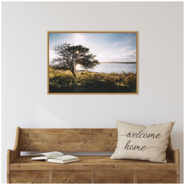 Kate & Laurel Sylvie Coastal Serene Sunset Tree Landscape Framed Canvas By Patricia Hasz Of Patricia Rae Photography