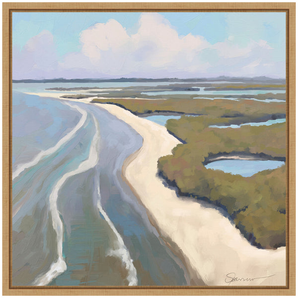Kate & Laurel Sylvie Coastal Visions Framed Canvas By Mary Sparrow